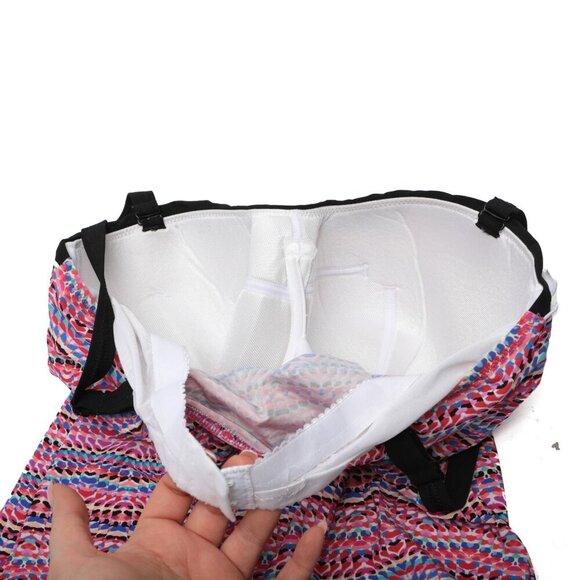 Gottex Rio Tankini Top Swimsuit Ruffle Underwire Bra Pink Black Vacation 38D - Picture 7 of 7